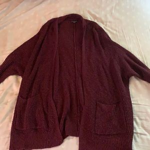 Maroon American Eagle Knit Cardigan
